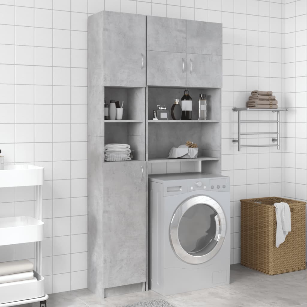 Vidaxl - Armoire de salle de bain Gris béton 32x25,5x190 cm Aggloméré - vidaXL - Imagen 2