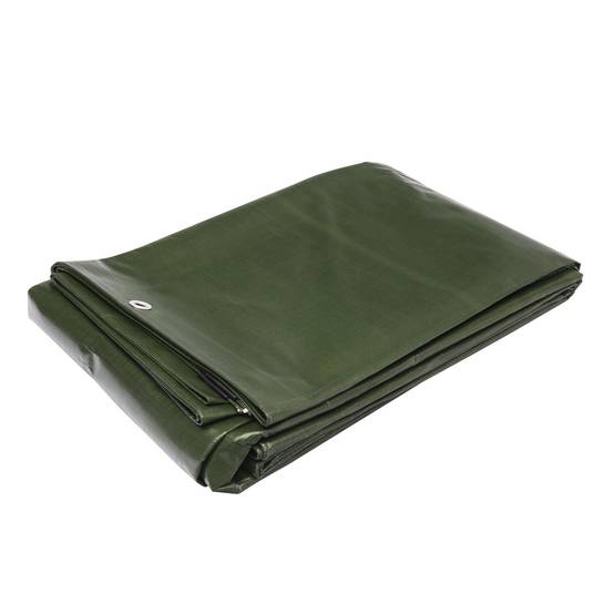 Bâche Multifonctions Noire/Verte Werka Pro 240g/m² - 1,5x6m - Œillets Tous Les 50cm - Ultra Robuste