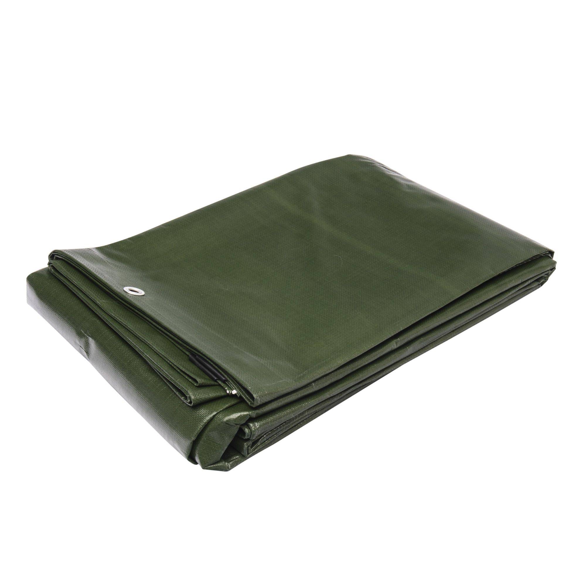 Bâche Multifonctions Noire/Verte Werka Pro 240g/m² - 1,5x6m - Œillets Tous Les 50cm - Ultra Robuste