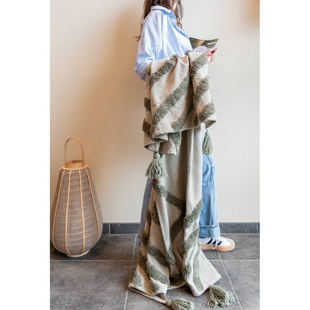 Aubry Gaspard - Plaid en coton tufté vert - Imagen 2