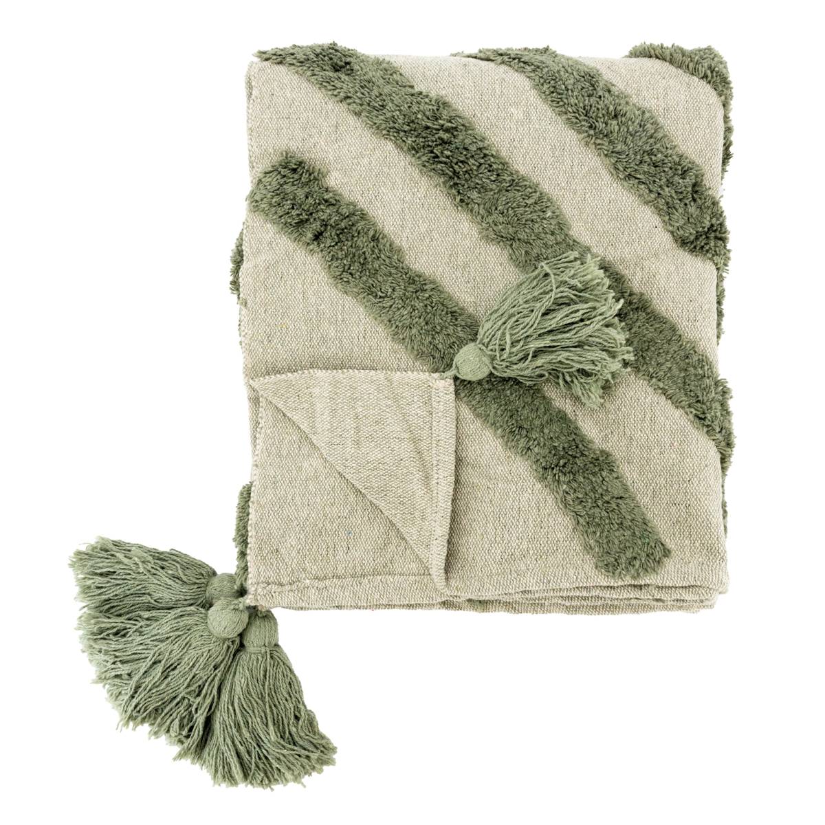 Aubry Gaspard - Plaid en coton tufté vert - Imagen 1