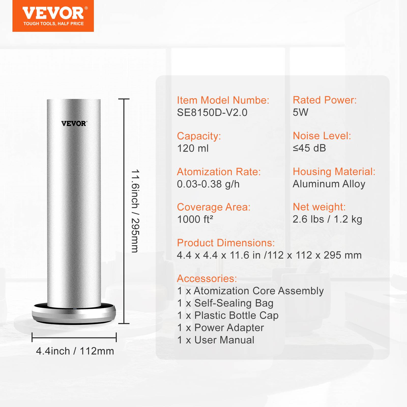VEVOR Scent Air Machine 120 ml Diffuseur d'air froid Bluetooth 1000 pieds carrés sans eau - Image 7