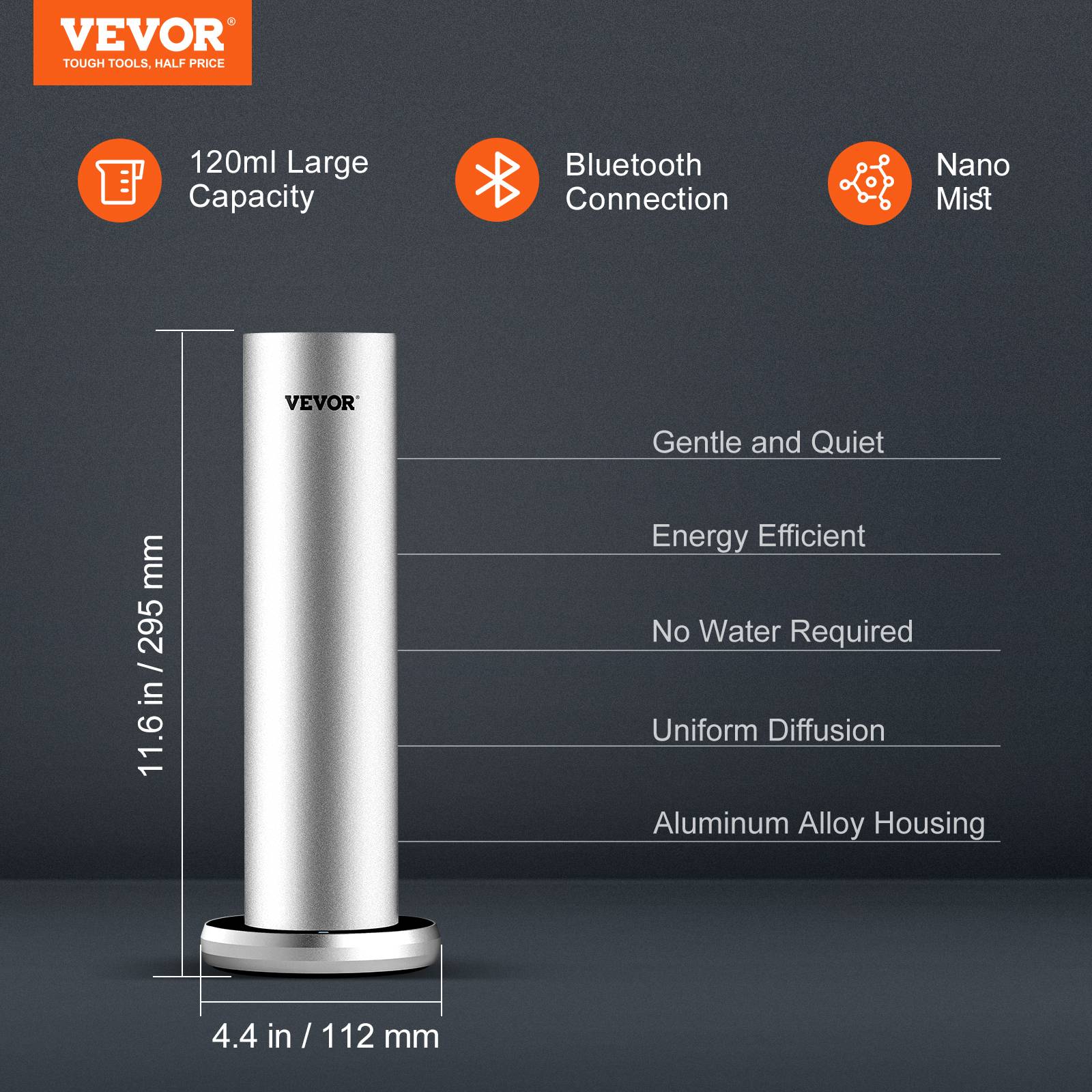 VEVOR Scent Air Machine 120 ml Diffuseur d'air froid Bluetooth 1000 pieds carrés sans eau - Image 2