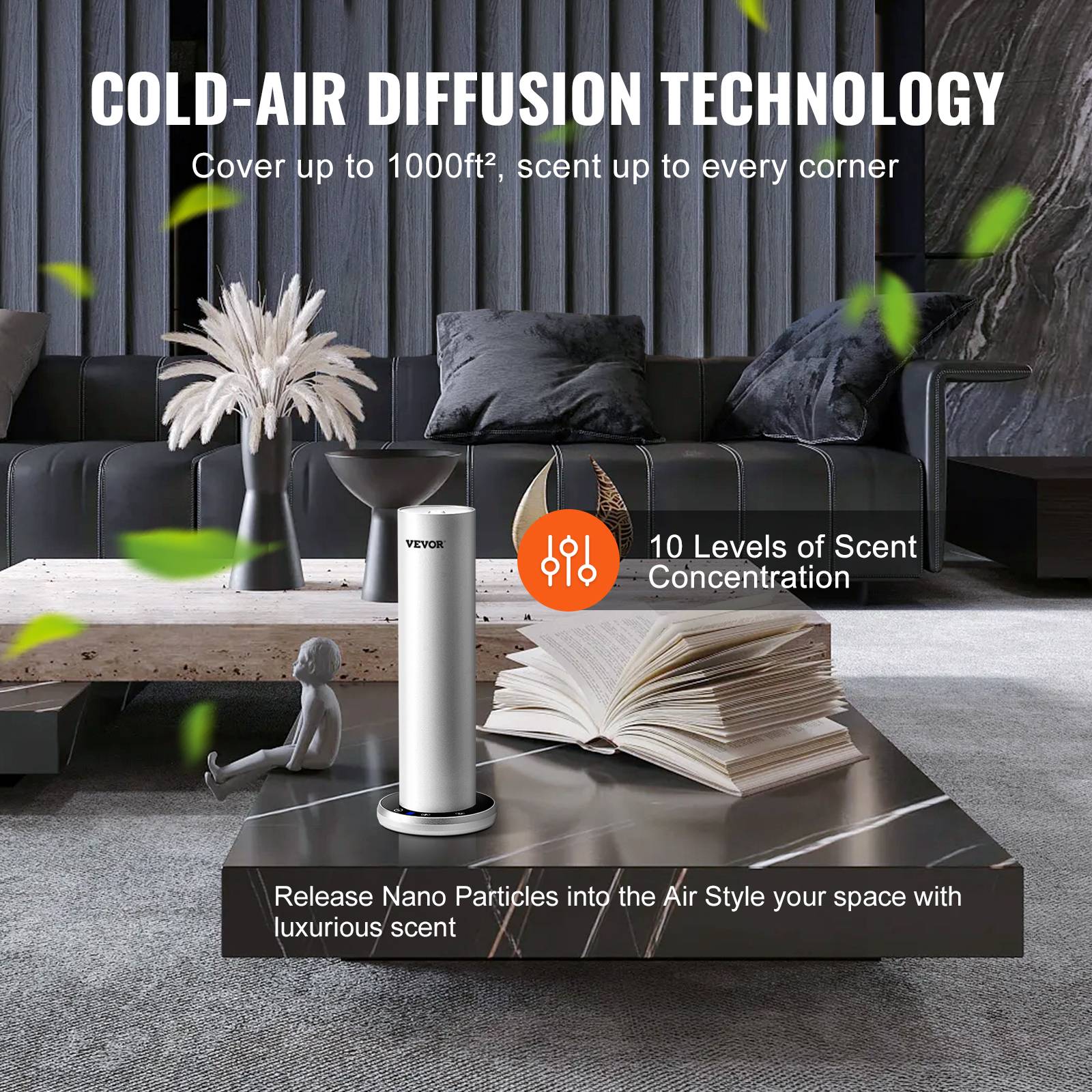 VEVOR Scent Air Machine 120 ml Diffuseur d'air froid Bluetooth 1000 pieds carrés sans eau - Image 3