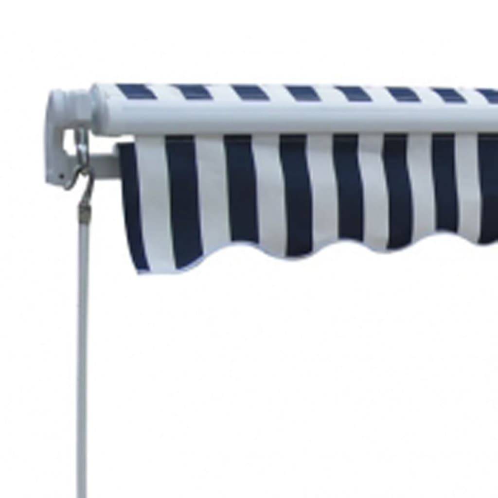 Store Banne - Auvent pliable manuel 300 cm Bleu/blanc - MEUBLE PRO - Image 4