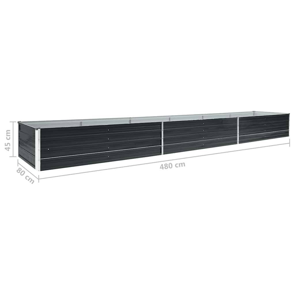 Vidaxl - Lit surélevé de jardin Acier galvanisé 480x80x45 cm Anthracite vidaXL 47067 - Image 8