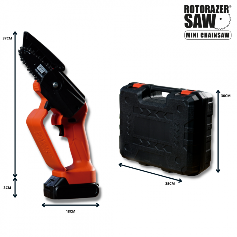 Mini tronçonneuse électrique | Trickblade pro | Rotorazer Mini Chainsaw  | Portable et légère | 21 V | Batterie rechargeable | Sans fil - VENTEO - Image 3