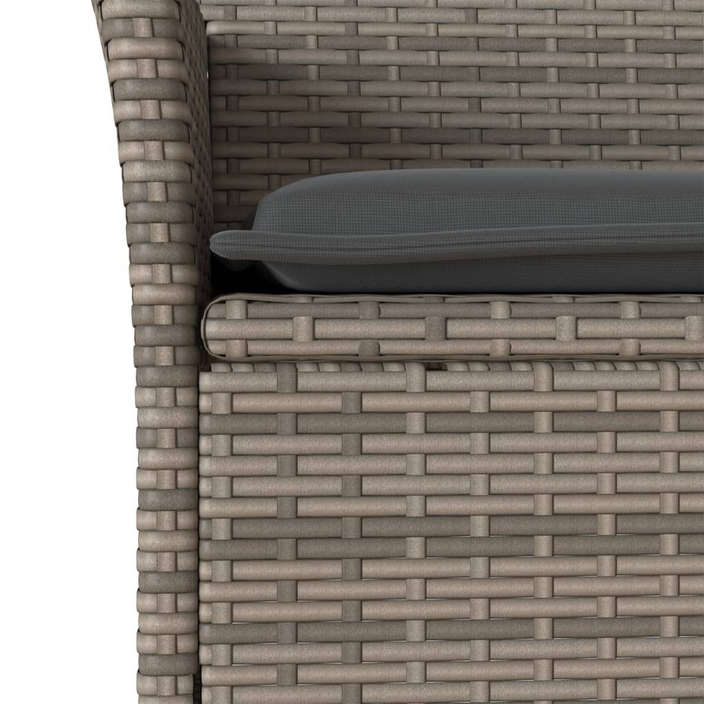 Maison Chic - Ensemble de 3 pcs table de jardin et chaises avec coussins - mobilier de jardin gris rotin acacia-JU2714 - Image 5