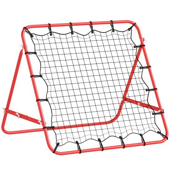 Mur de rebond football 84x84 cm, angle réglable, entraînement tir, passes et contrôle, rouge - Image 1