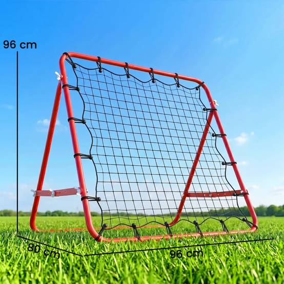 Mur de rebond football 84x84 cm, angle réglable, entraînement tir, passes et contrôle, rouge - Image 5