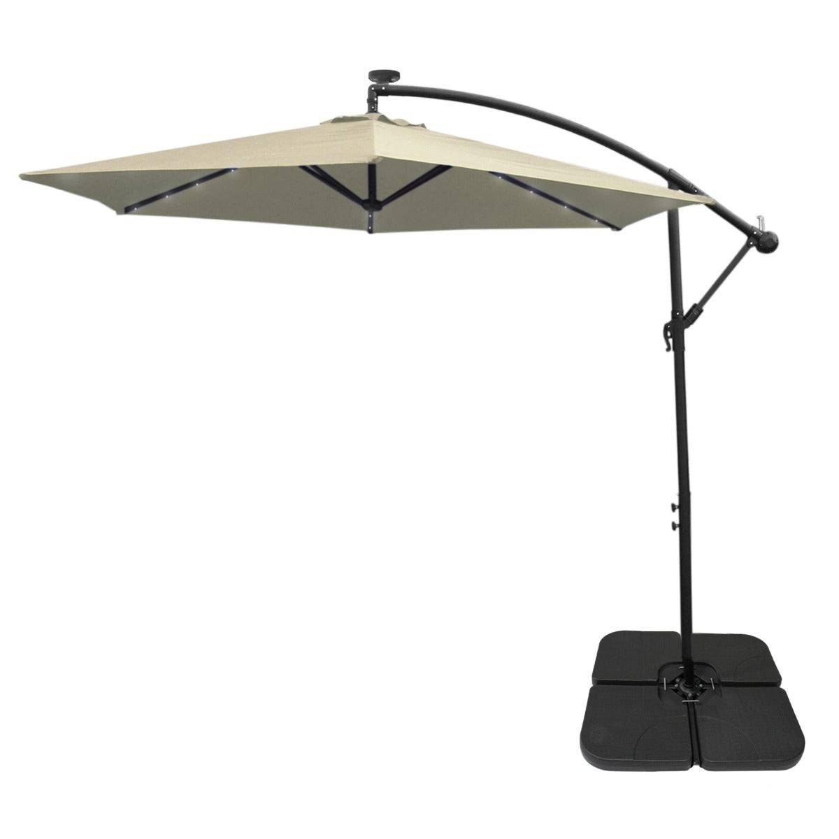 Monstershop - Parasol Crème 3m avec LED's Intégrés avec Base Carrée - Imagen 1