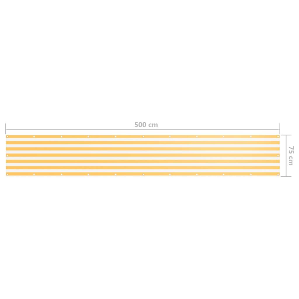 Helloshop26 - Écran de balcon brise pare vue protection confidentialité 75 x 500 cm tissu oxford blanc et jaune - Imagen 5