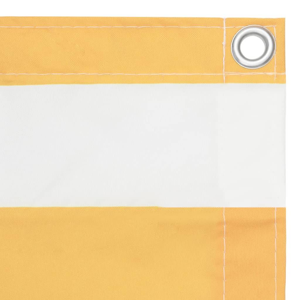 Helloshop26 - Écran de balcon brise pare vue protection confidentialité 75 x 500 cm tissu oxford blanc et jaune - Imagen 2