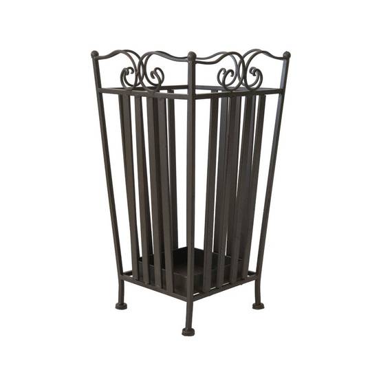 ~ Porte parapluie en fer forgé marron 26 x 26 x 46 cm Chemin de campagne
