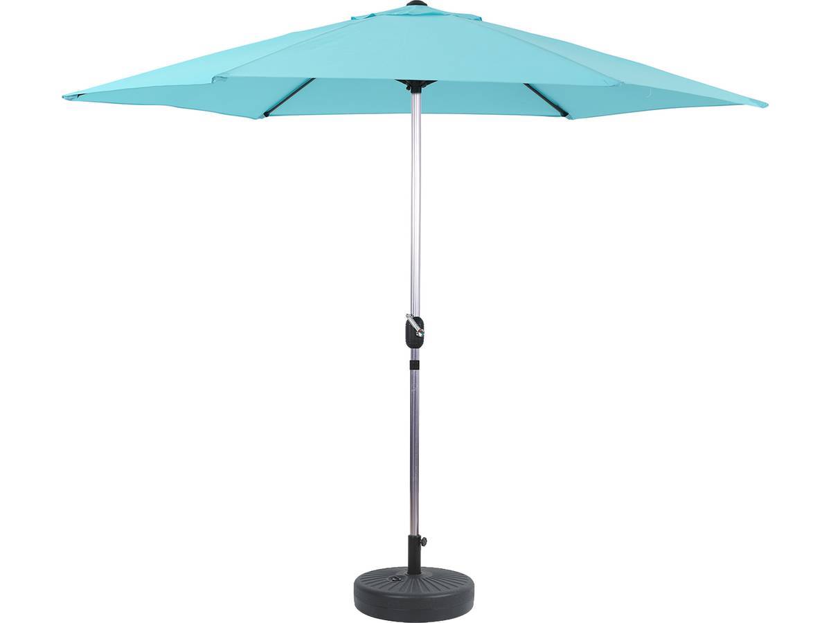 Parasol Jardin Droit Alu "sol" - Rond - ø 3m - Bleu - Avec Pied à Lester -habitat Et Jardin - Imagen 1