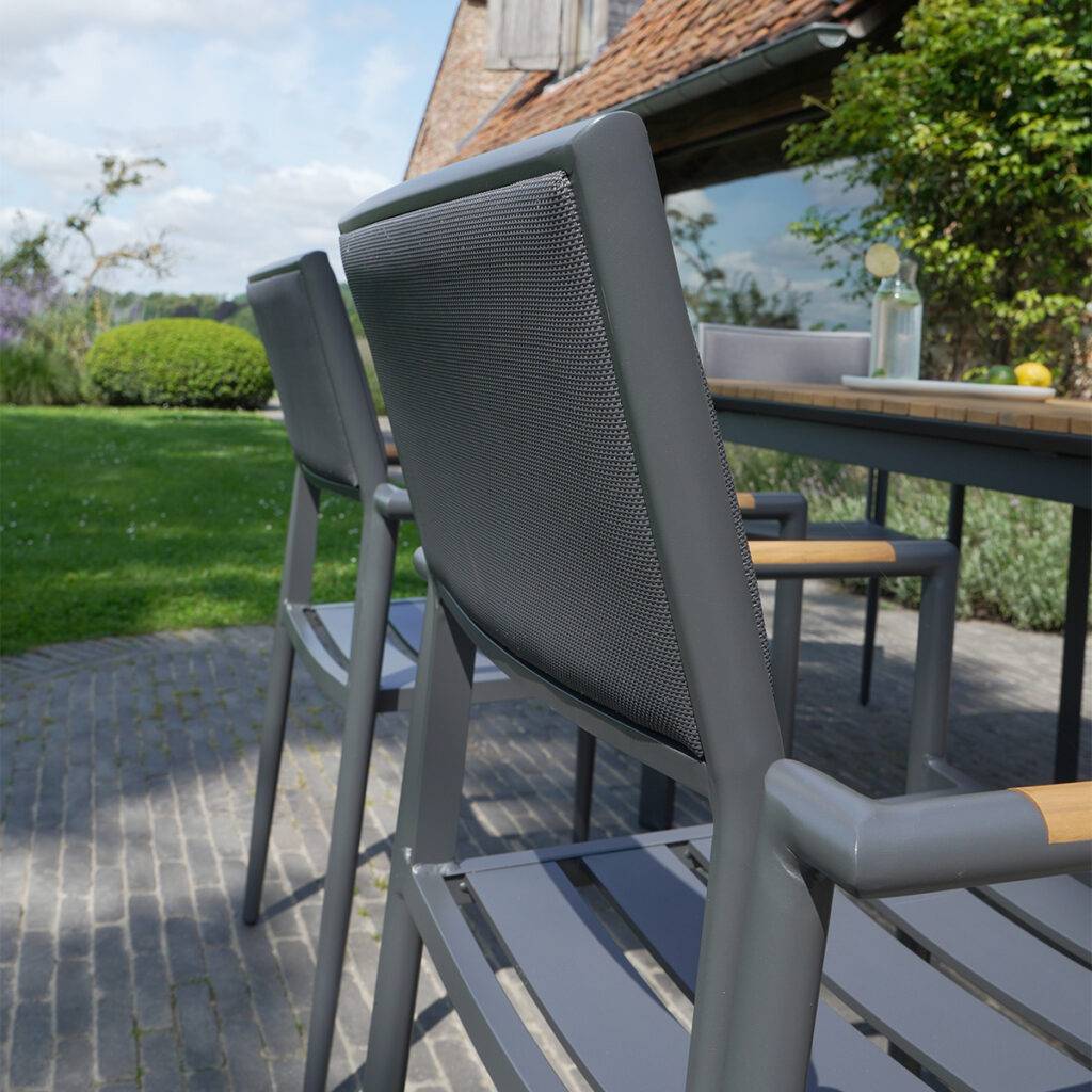 Wilsa Garden - Ensemble jardin PIANA en teck massif et aluminium 6/8 places - Imagen 6