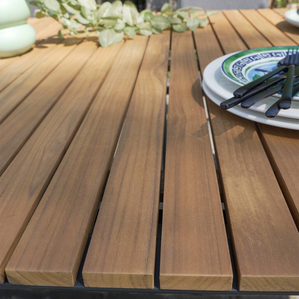 Wilsa Garden - Ensemble jardin PIANA en teck massif et aluminium 6/8 places - Imagen 5