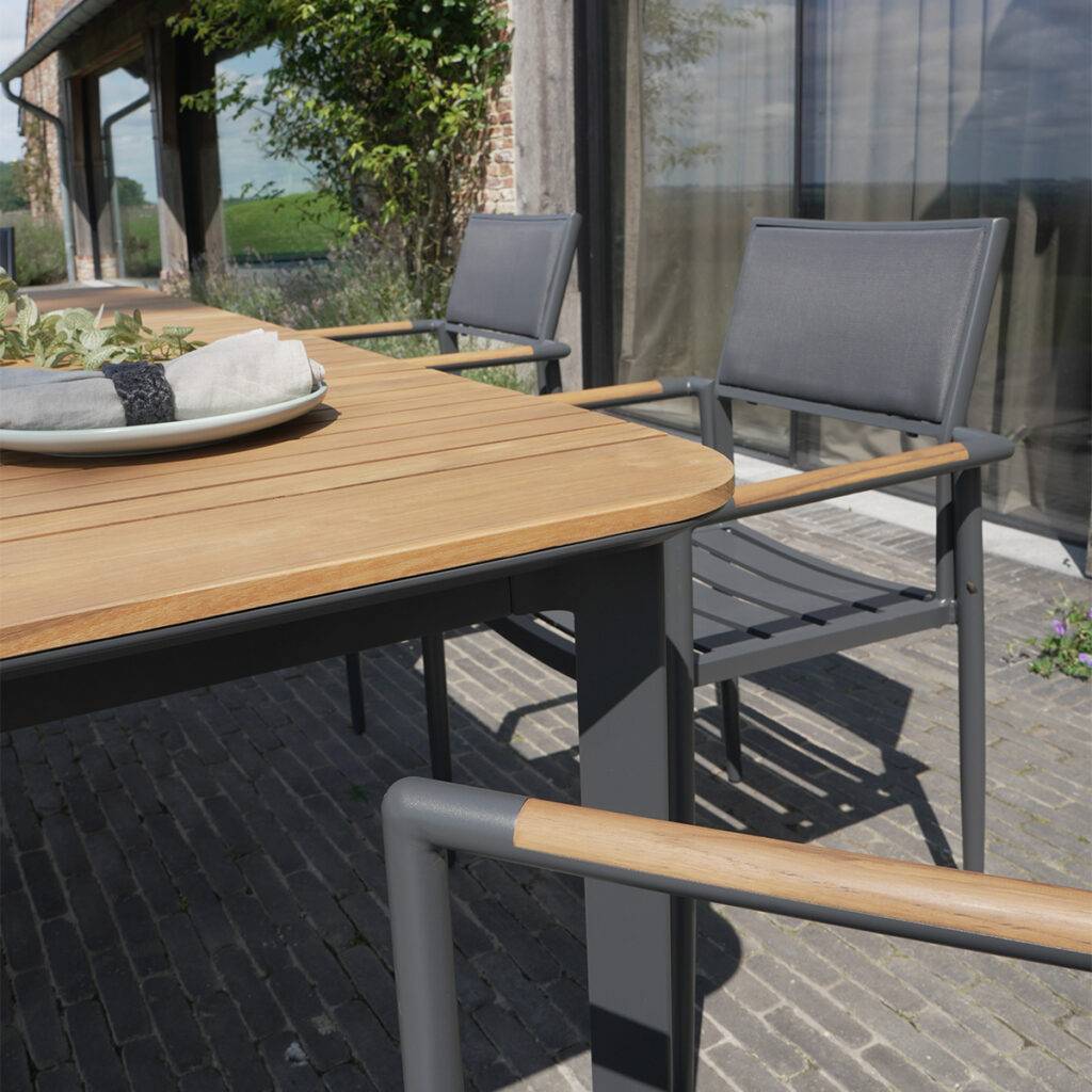 Wilsa Garden - Ensemble jardin PIANA en teck massif et aluminium 6/8 places - Imagen 4