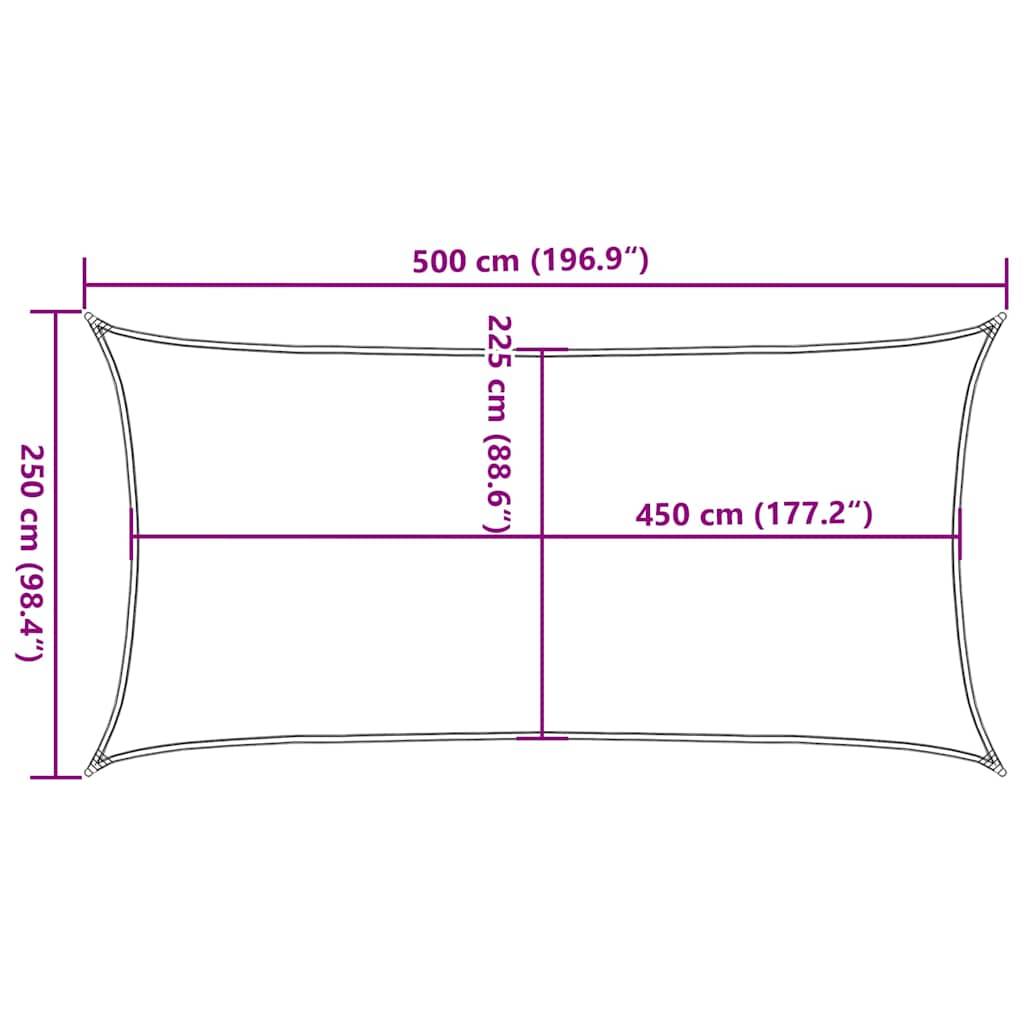 Voile d'ombrage PEHD gris clair 500 x 250 cm - PANGIVO - Image 9