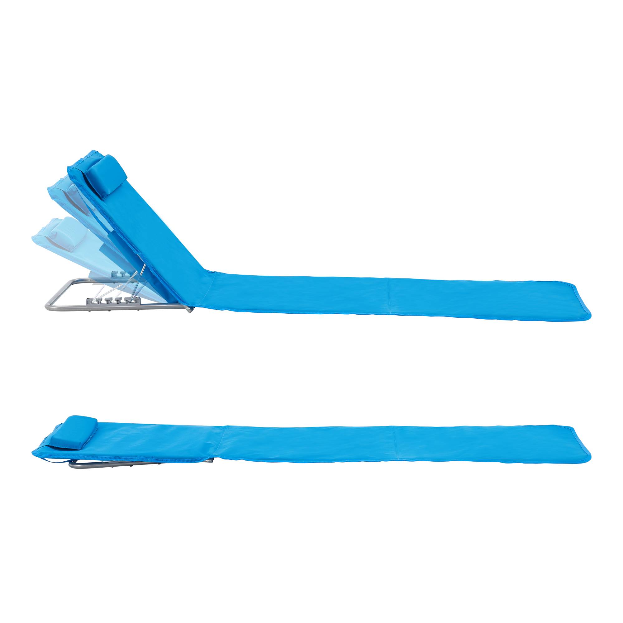 Conjunto de 2 colchonetas de playa Cellorigo con respaldo inclinable 160 x 49 cm azul [en.casa] - Imagen 4