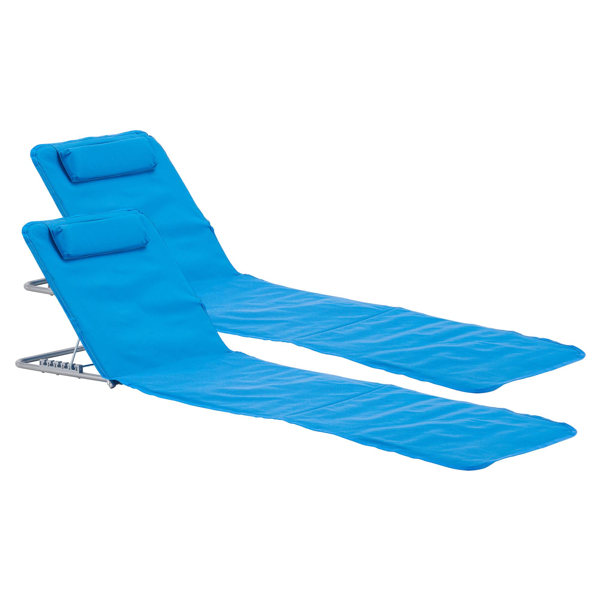 Conjunto de 2 colchonetas de playa Cellorigo con respaldo inclinable 160 x 49 cm azul [en.casa] - Imagen 1
