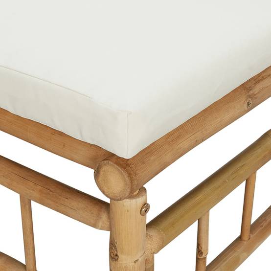 Canapés d'Angle Jardin Bambou 2 pcs Coussins Crème Modulables – ComfortXL Outdoor Living - Image 5
