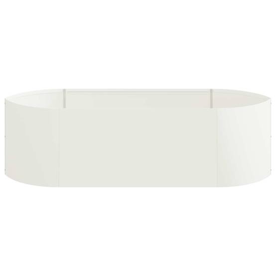 ComfortXL - Jardin surélevé acier bord bateau potager fleurs design ouvert 140x40x40cm blanc - ComfortXL Outdoor Living - Image 4