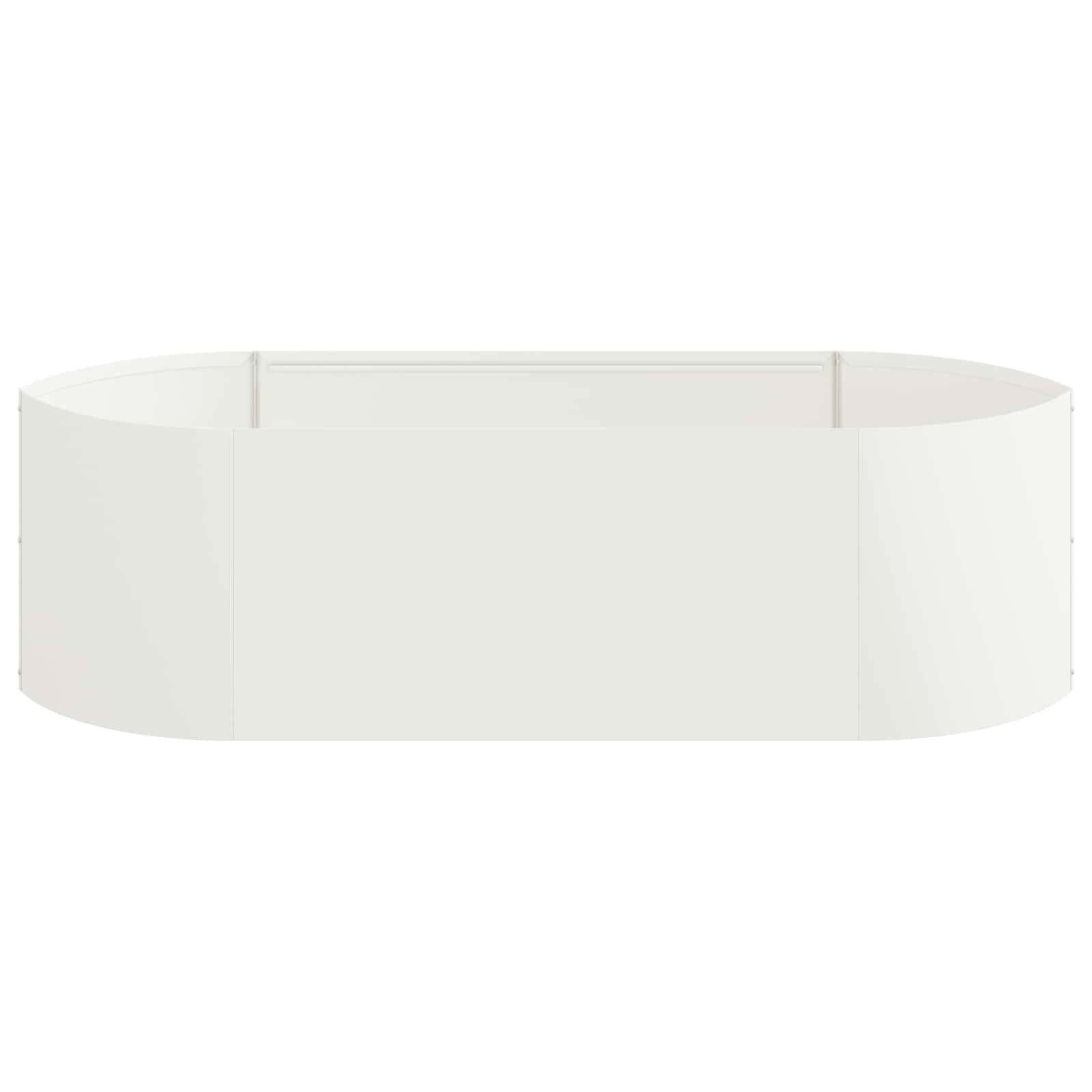 ComfortXL - Jardin surélevé acier bord bateau potager fleurs design ouvert 140x40x40cm blanc - ComfortXL Outdoor Living - Image 4