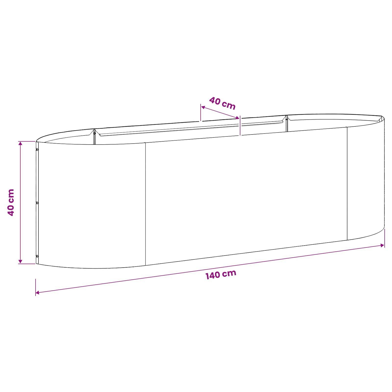 ComfortXL - Jardin surélevé acier bord bateau potager fleurs design ouvert 140x40x40cm blanc - ComfortXL Outdoor Living - Image 8