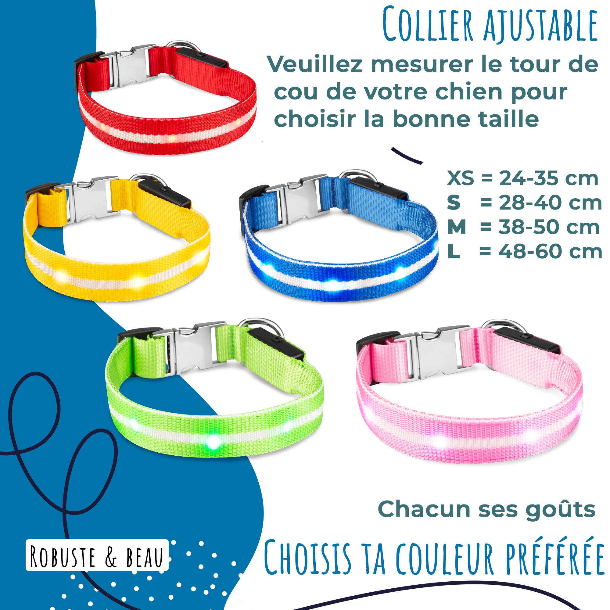 Bi International - Collier et Laisse Lumineux pour Chien - Rechargeable par USB - Haute Qualité, Stabilité & Sécurité (vert, XS) - BI International - Imagen 4