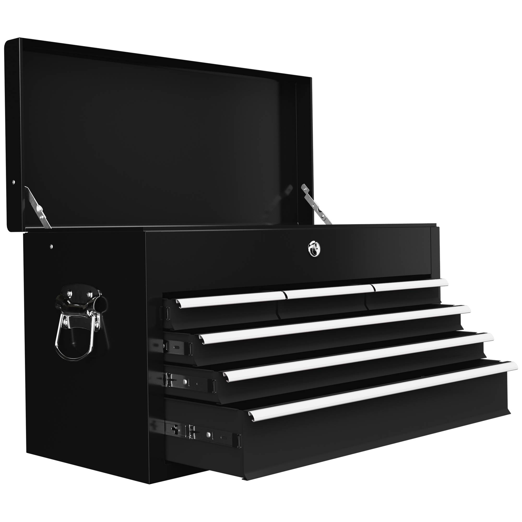 Sans Marque - Boîte à outils, verrouillable, 3 tiroirs, boîtier en acier, 60x26x34cm, noir - Image 2