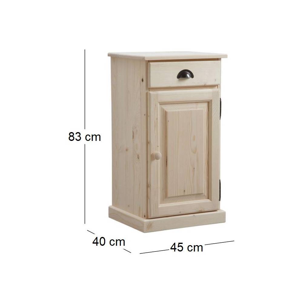 Aubry Gaspard - Confiturier en bois brut 1 tiroir 1 porte - Imagen 3