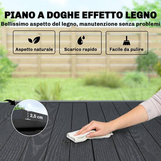 Table de jardin extensible aluminium terrasse 4 à 6 personnes effet bois 160cm noir - ComfortXL Outdoor Living - Image 8