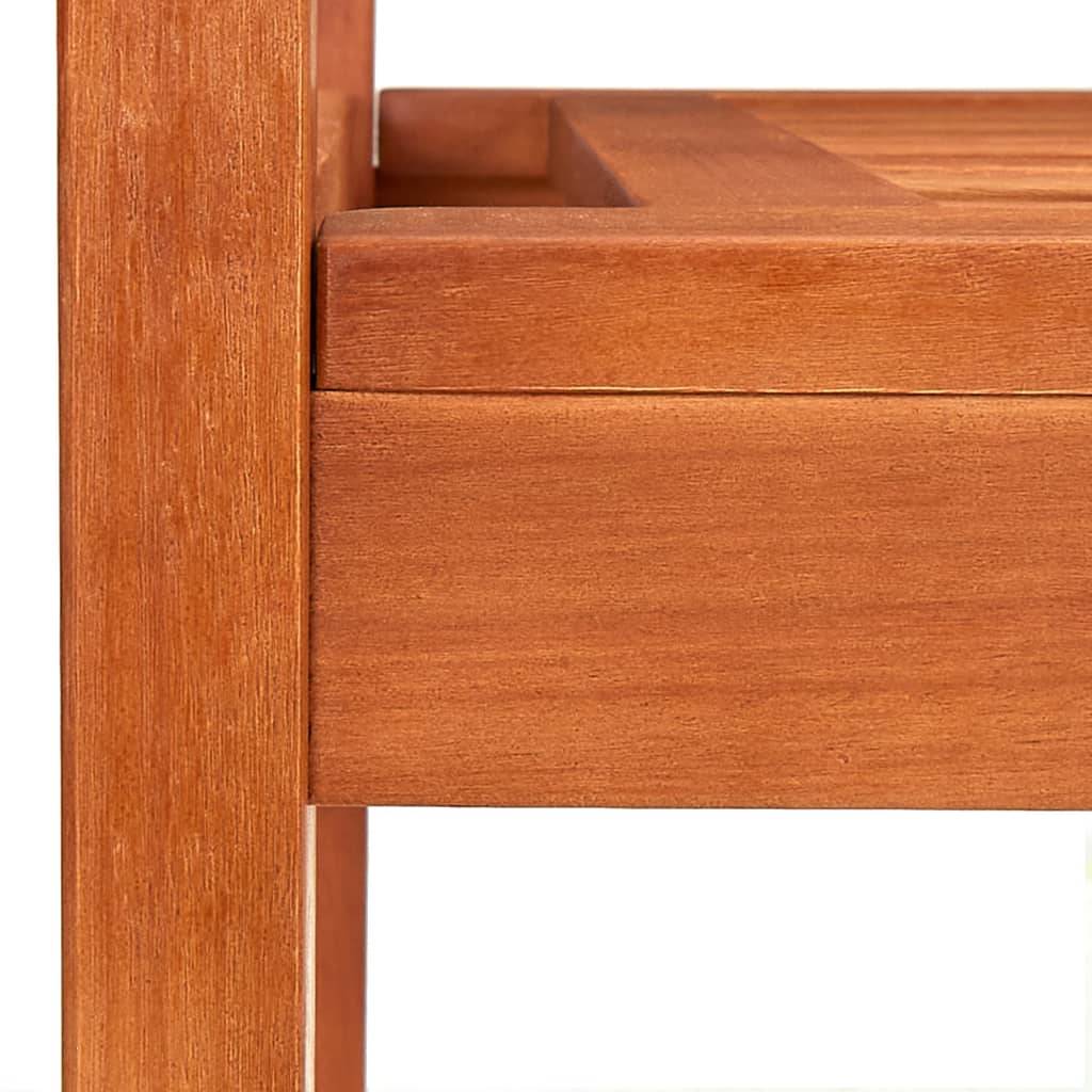 Helloshop26 - Banc de jardin meuble de patio d'extérieur terrasse 3 places 150 x 60 x 89 cm bois d'eucalyptus solide - Imagen 5