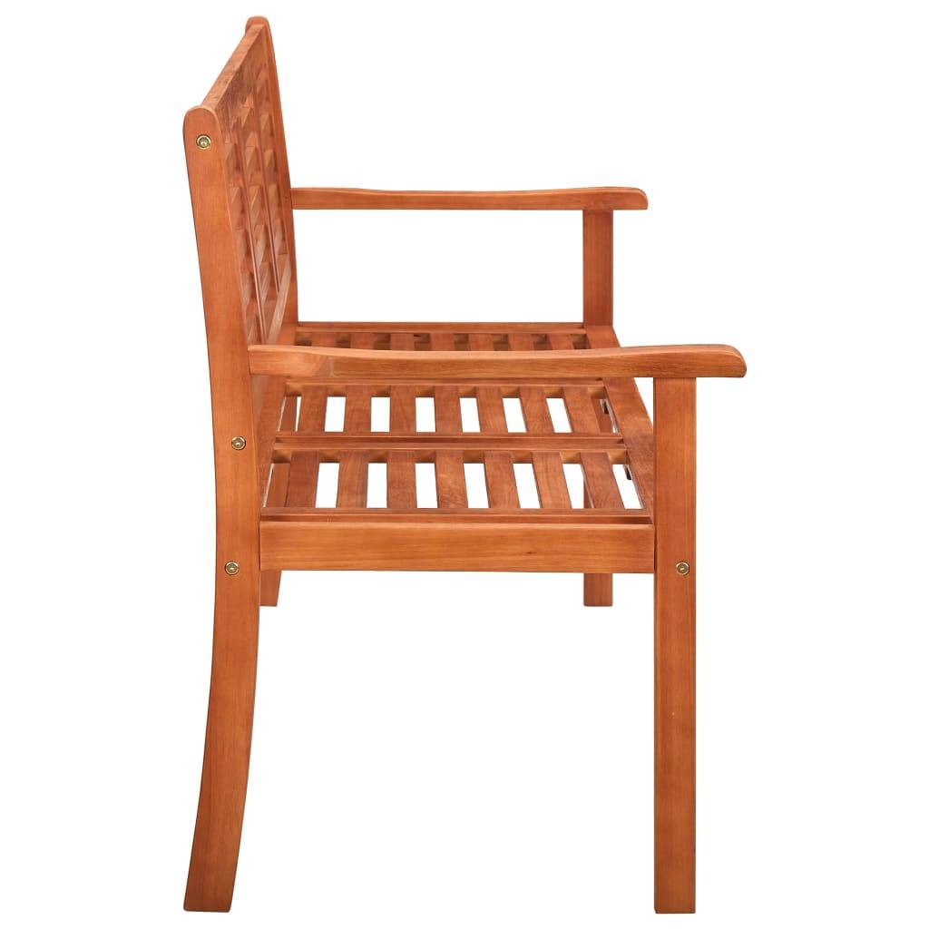 Helloshop26 - Banc de jardin meuble de patio d'extérieur terrasse 3 places 150 x 60 x 89 cm bois d'eucalyptus solide - Imagen 4