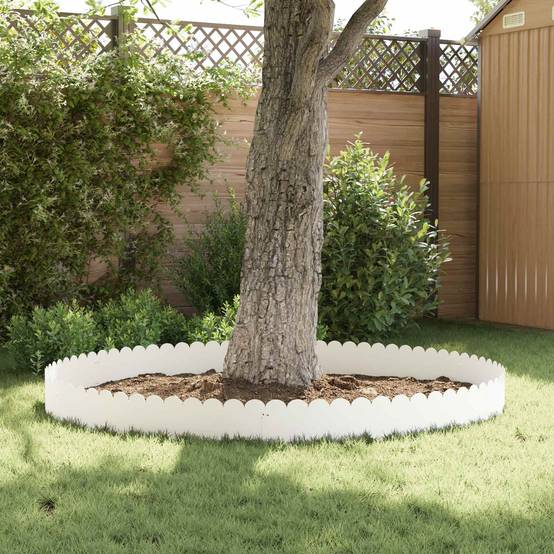 Bordure de jardin acier extérieur aménagement 10 pcs 103x25cm blanc - ComfortXL Outdoor Living - Image 4