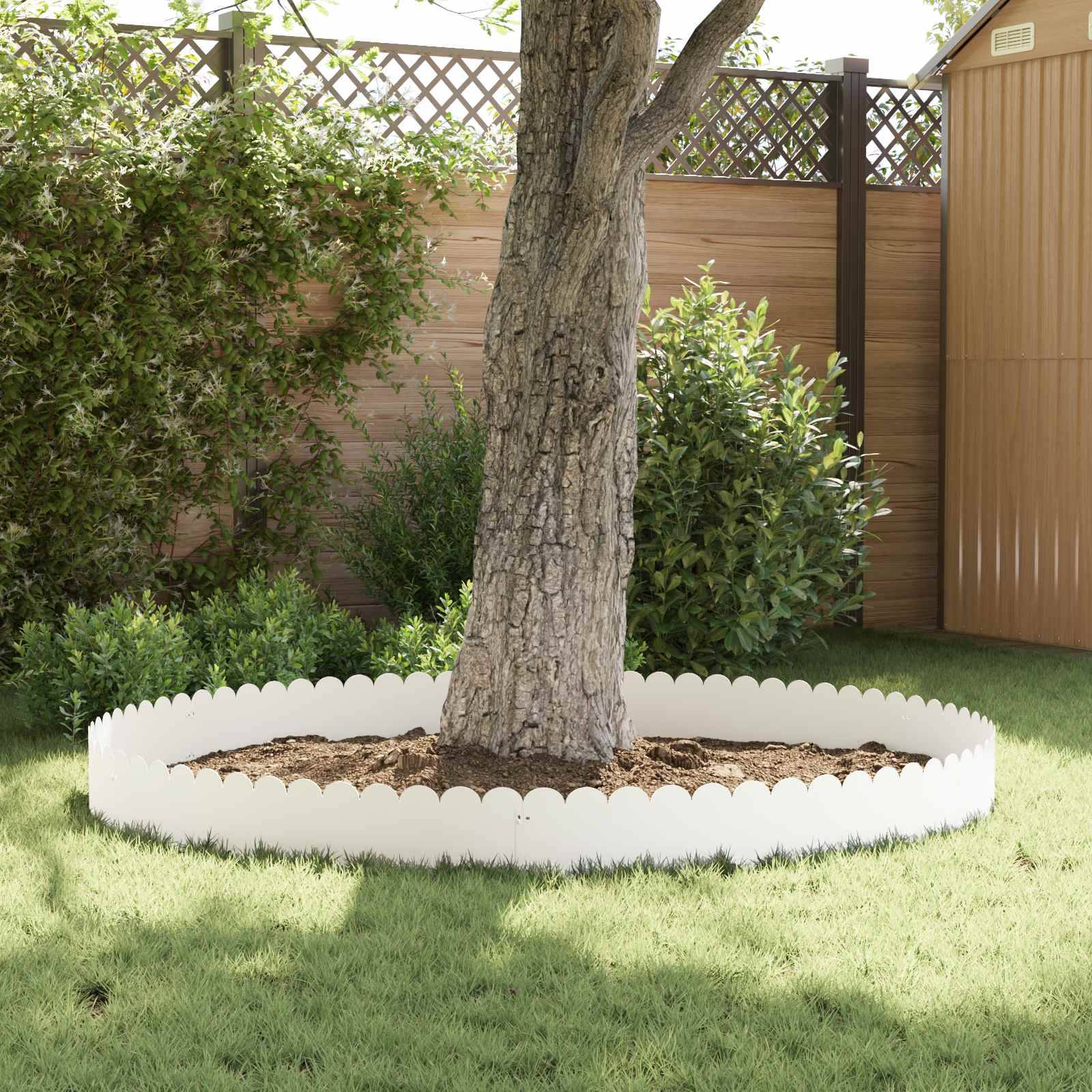 Bordure de jardin acier extérieur aménagement 10 pcs 103x25cm blanc - ComfortXL Outdoor Living - Image 4