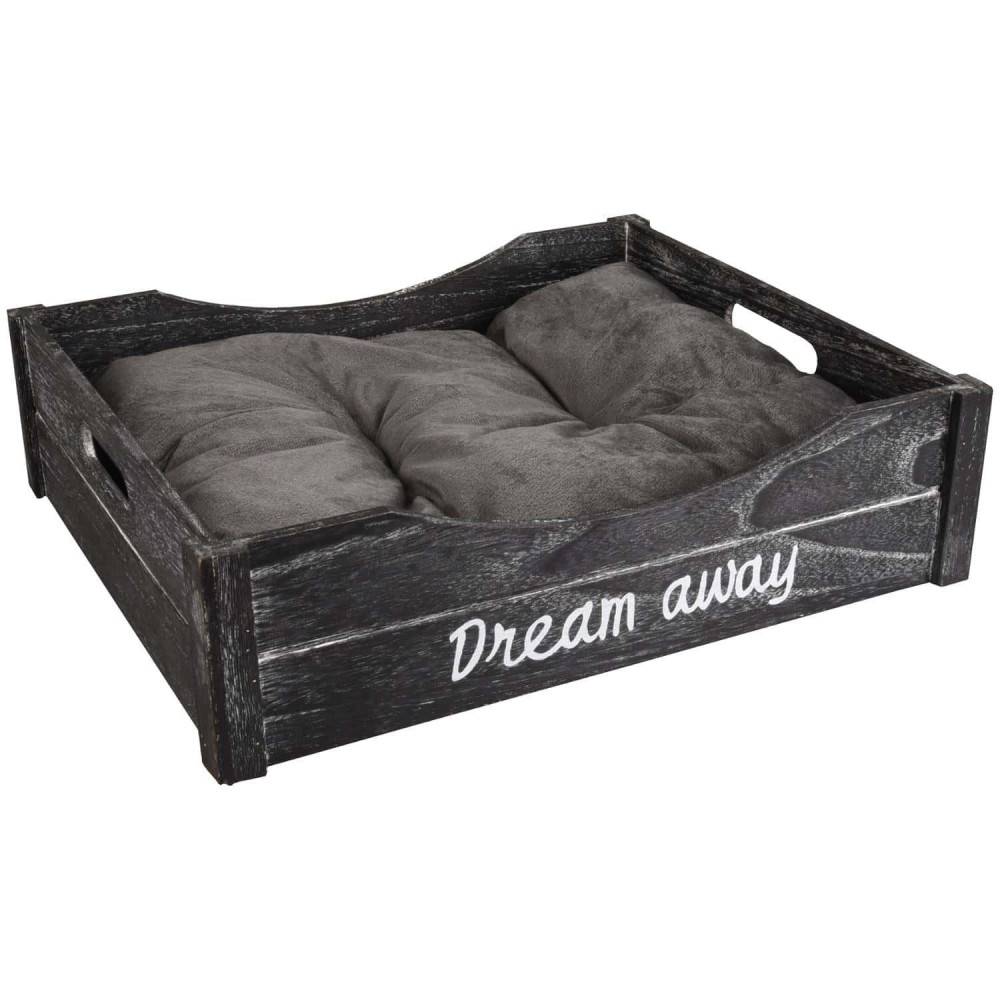 Panier + coussin Clio  rectangulaire, 45 x 38 x 12 cm. gris noir . pour chat. - Imagen 1