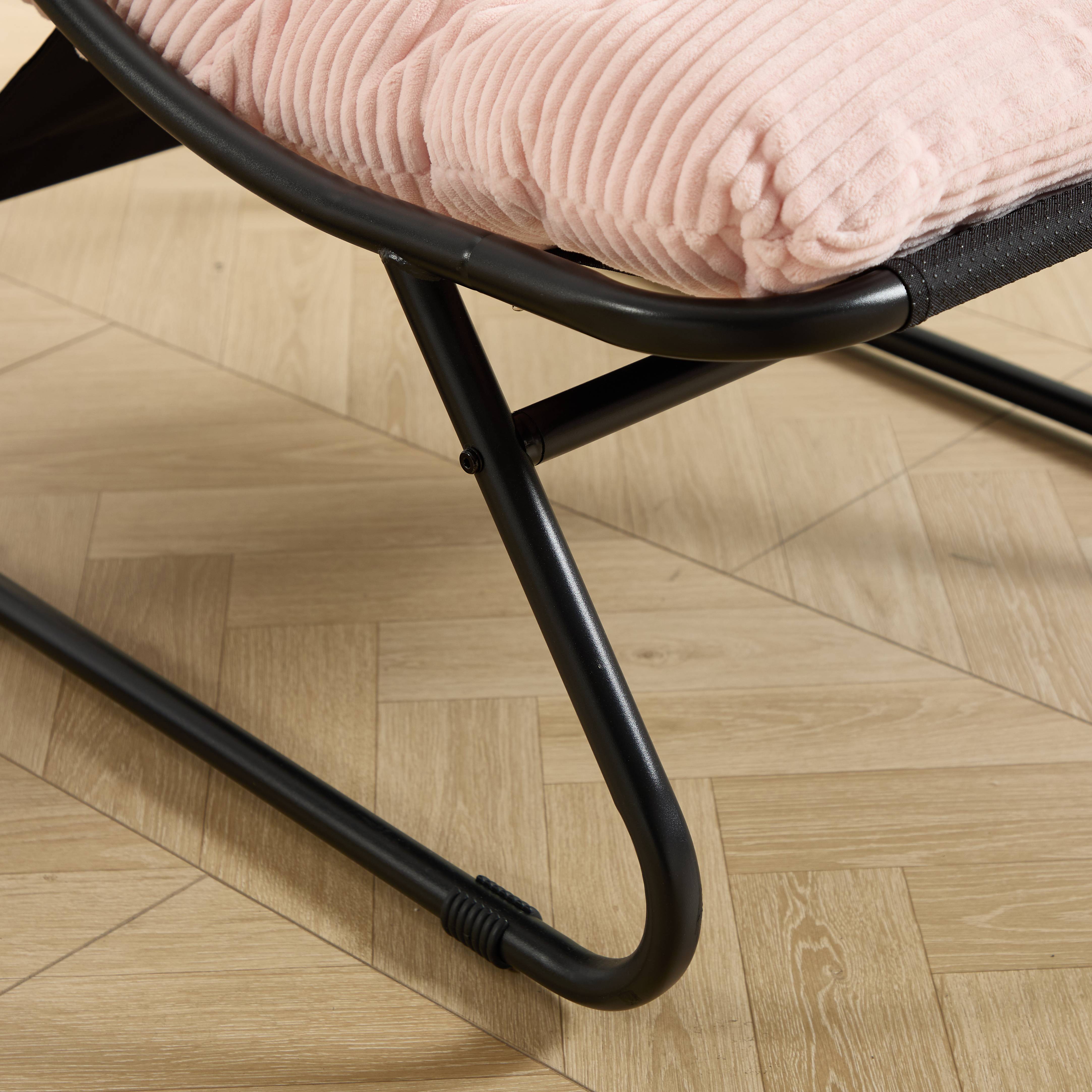 ComfortXL - Fauteuil relax avec repose-pieds acier salon jardin confort optimal rose noir - ComfortXL Outdoor Living - Image 6