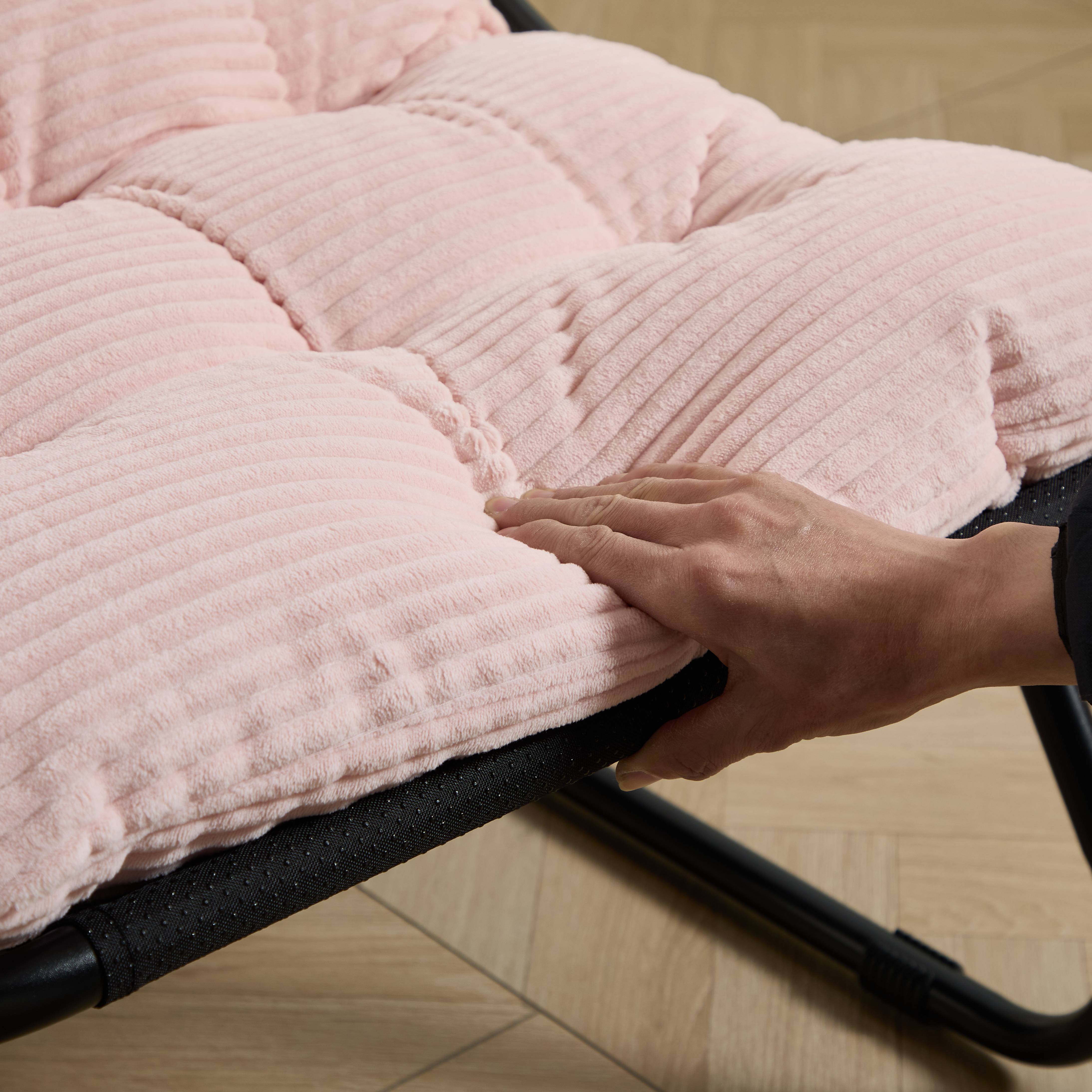 ComfortXL - Fauteuil relax avec repose-pieds acier salon jardin confort optimal rose noir - ComfortXL Outdoor Living - Image 3