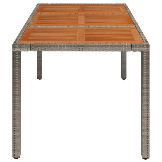 Table de jardin dessus en bois gris résine tressée 150 x 90 x 75 cm - PANGIVO - Image 4