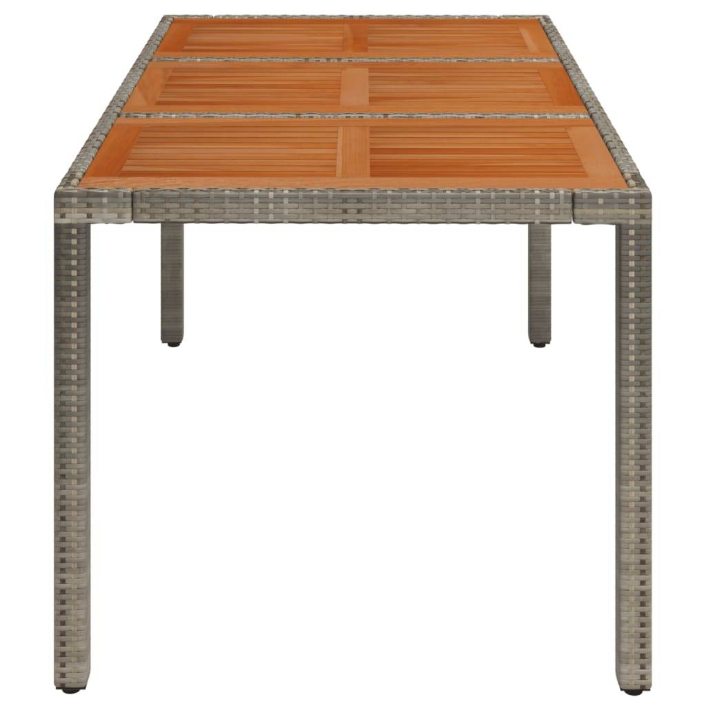 Table de jardin dessus en bois gris résine tressée 150 x 90 x 75 cm - PANGIVO - Image 4