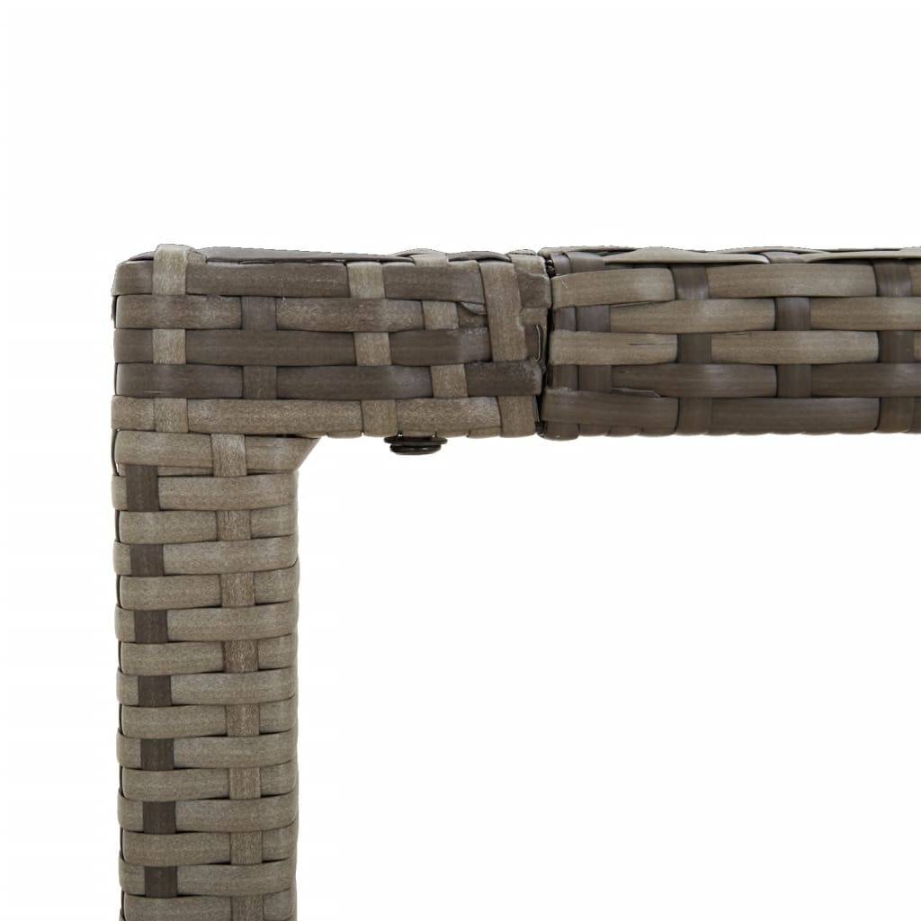 Table de jardin dessus en bois gris résine tressée 150 x 90 x 75 cm - PANGIVO - Image 6