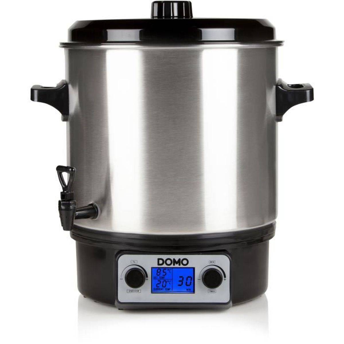 Stérilisateur de bocaux électrique 27 L 2000 W avec LCD jusqu’à 100°C et minuteur 120 min - DOMO