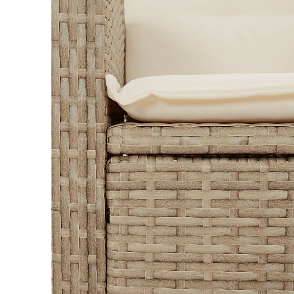 Salon de Jardin 2 Personnes Résine Tressée Beige, Fauteuils Inclinables et Table Carrée Verre Noir – ComfortXL Outdoor Living - Image 7