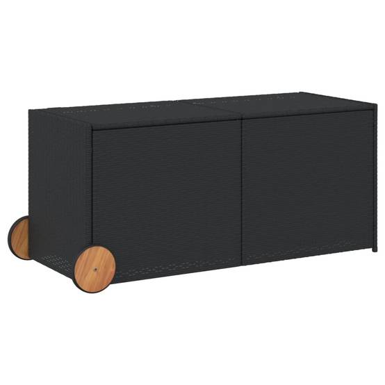 Coffre de rangement - Boîte de rangement extérieure - Coffre de jardin et roues noir 283L résine tressée - Image 1