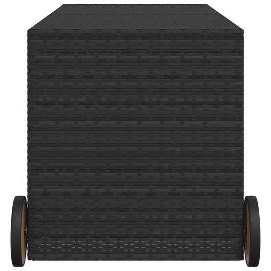 Coffre de rangement - Boîte de rangement extérieure - Coffre de jardin et roues noir 283L résine tressée - Image 5