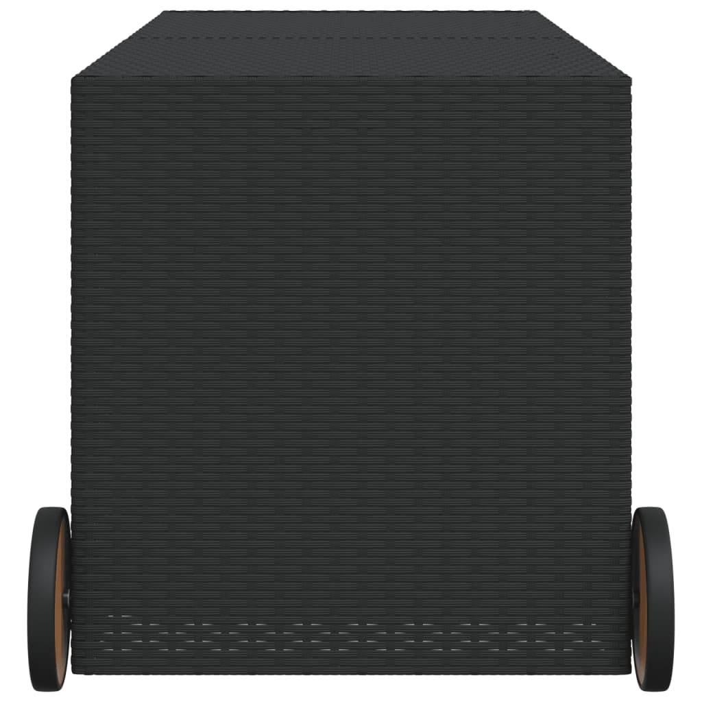 Coffre de rangement - Boîte de rangement extérieure - Coffre de jardin et roues noir 283L résine tressée - Image 5