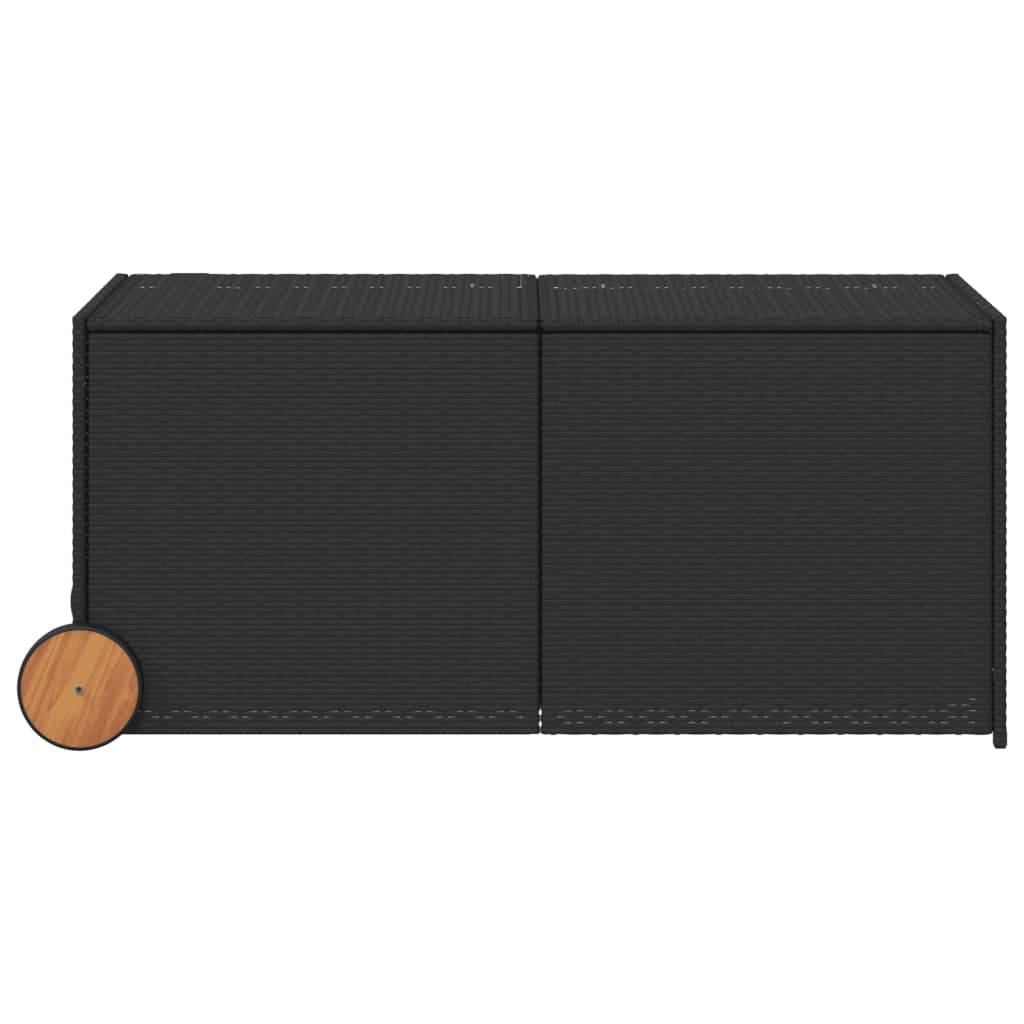 Coffre de rangement - Boîte de rangement extérieure - Coffre de jardin et roues noir 283L résine tressée - Image 4