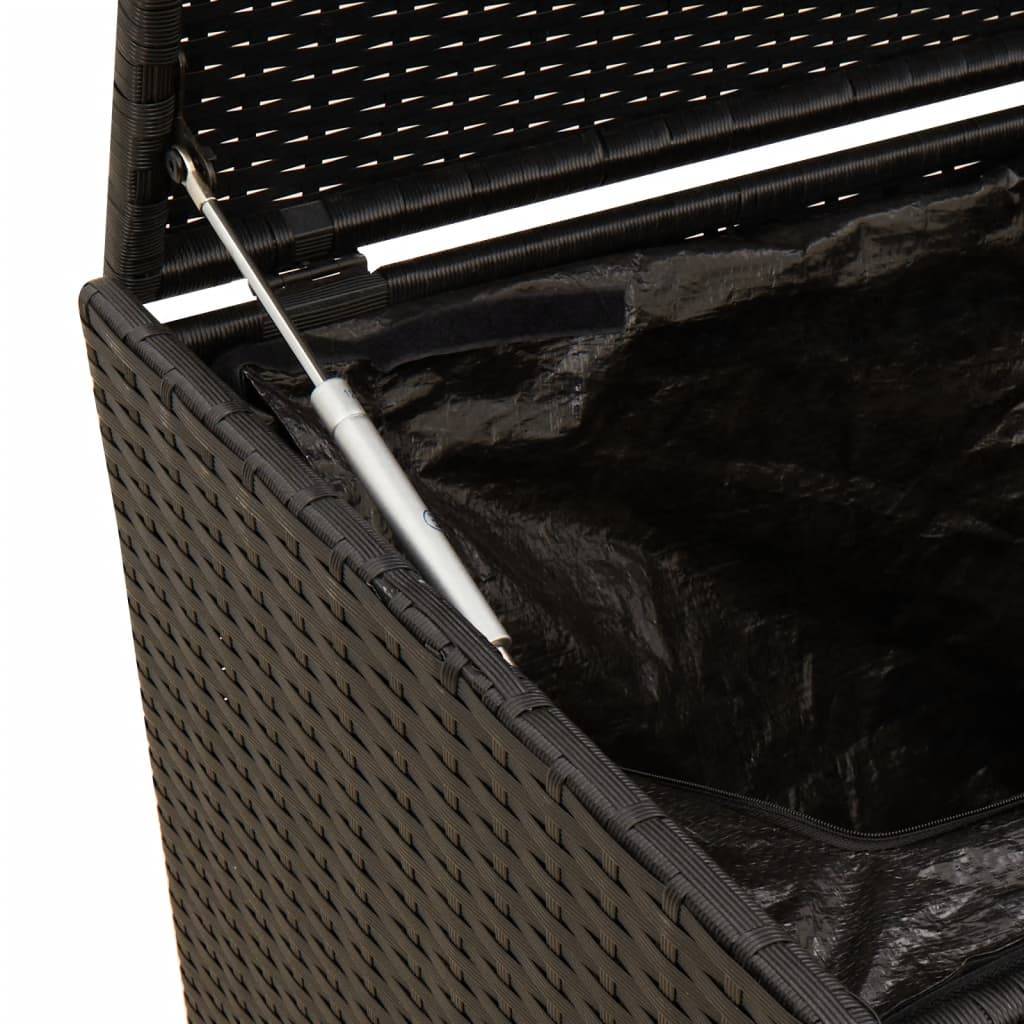 Coffre de rangement - Boîte de rangement extérieure - Coffre de jardin et roues noir 283L résine tressée - Image 8